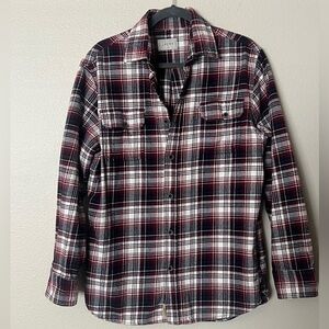 Jachs Cotton Flannel Maroon plaid quality Men’s Size Medium like new